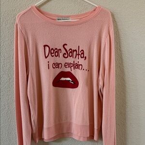 Wildfox Pink Dear Santa Christmas sweatshirt